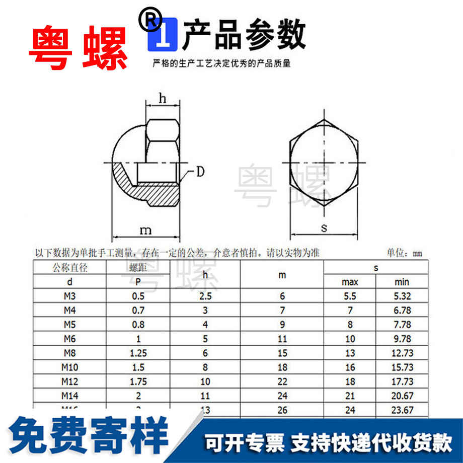 加工黑色蕪湖蓋形螺母